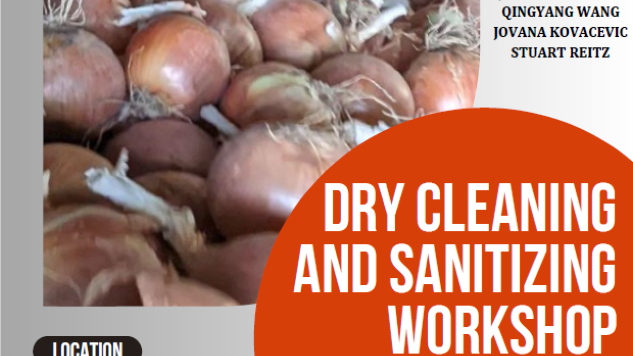 Flyer for Onion cleaning & sanitizing workshop in Oregon, 1-25-2025