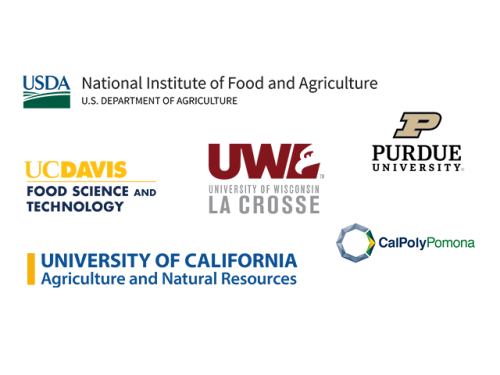 USDA, UCD, UCANR, Purdue, Cal Poly Pomona, and UW Lacrosse logos
